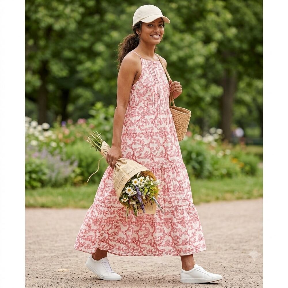 Embroidered A-Line Maxi Dress, M, new w/out tags